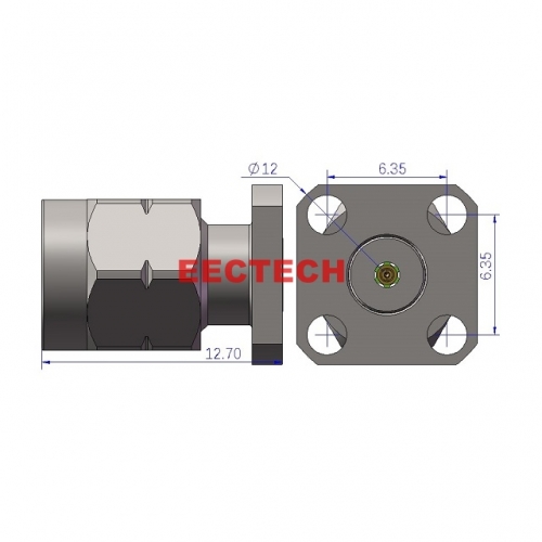 2.4JF4-864 Detachable Panel Connector, 2.4mm panel type (4-hole plug, socket), EECTECH
