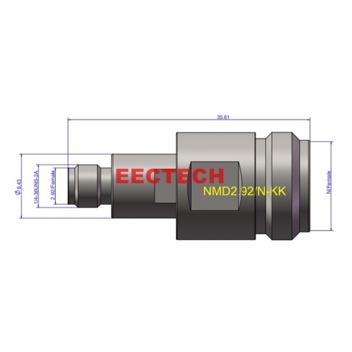 NMD2.92D/N-KK Coaxial adapter, Dedicated converter for VNA cable assemblies, NMD2.92D series converters,  EECTECH