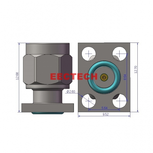 2.92JF4-635 Detachable Panel Connector, 2.92 series converters, EECTECH