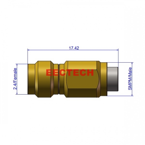 2.4/SMPM-KJS Smooth Bore Coaxial adapter, 2.4/SMPM series converters, EECTECH
