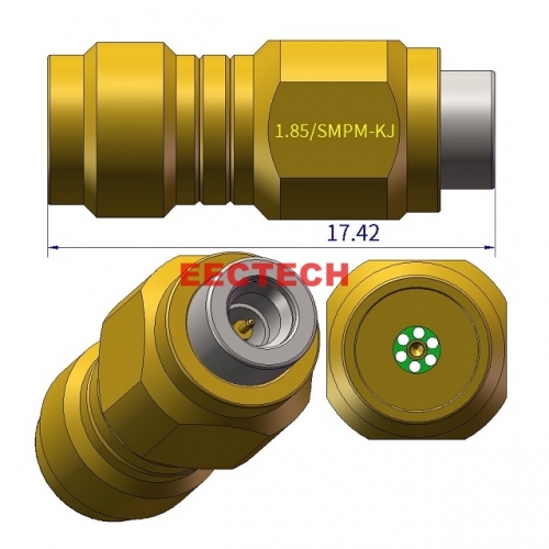 1.85/SMPM-KJ Full detent Coaxial adapter, 1.85/SMPM series converters, EECTECH