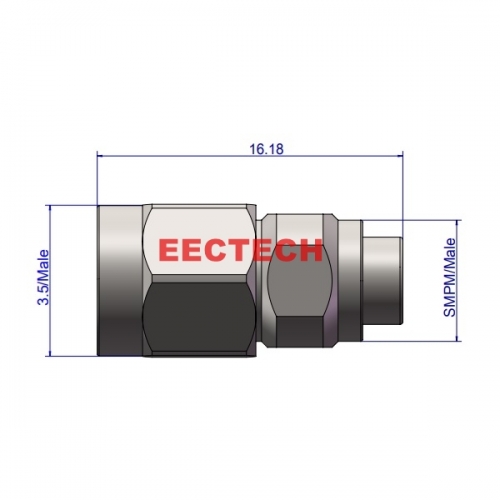 3.5/SMPM-JJS Smooth Bore Coaxial adapter, 3.5/SMPM series converters, EECTECH