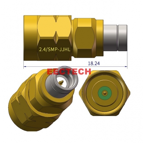 2.4/SMP-JJL Limited Detent Coaxial adapter, 2.4/SMP Series Converter, EECTECH