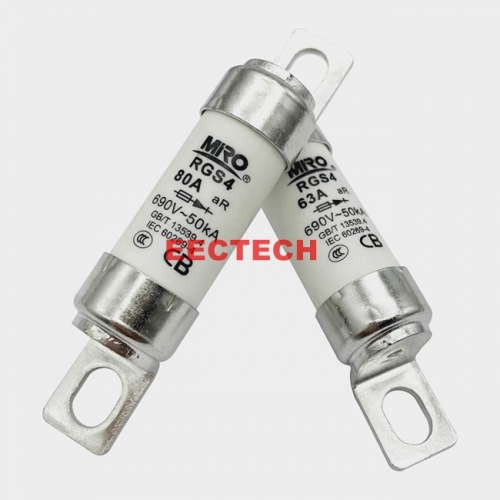 Miro fuse, Fast-acting fuse, RGS4 690V，10A ~110A fast fuse available for choice, Miro RGS4, 1 box (1 box = 10pcs )