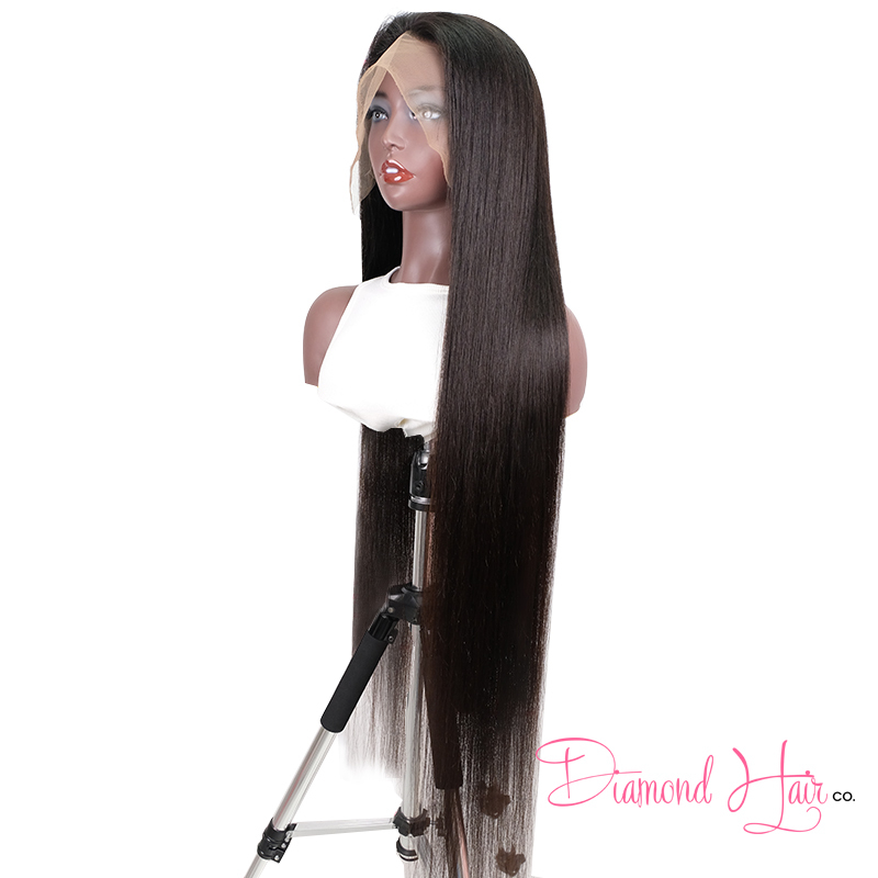 40inch Silky Straight Brown Lace Full Lace Wig 150% Density Mink Brazilian Diamond Virgin Hair