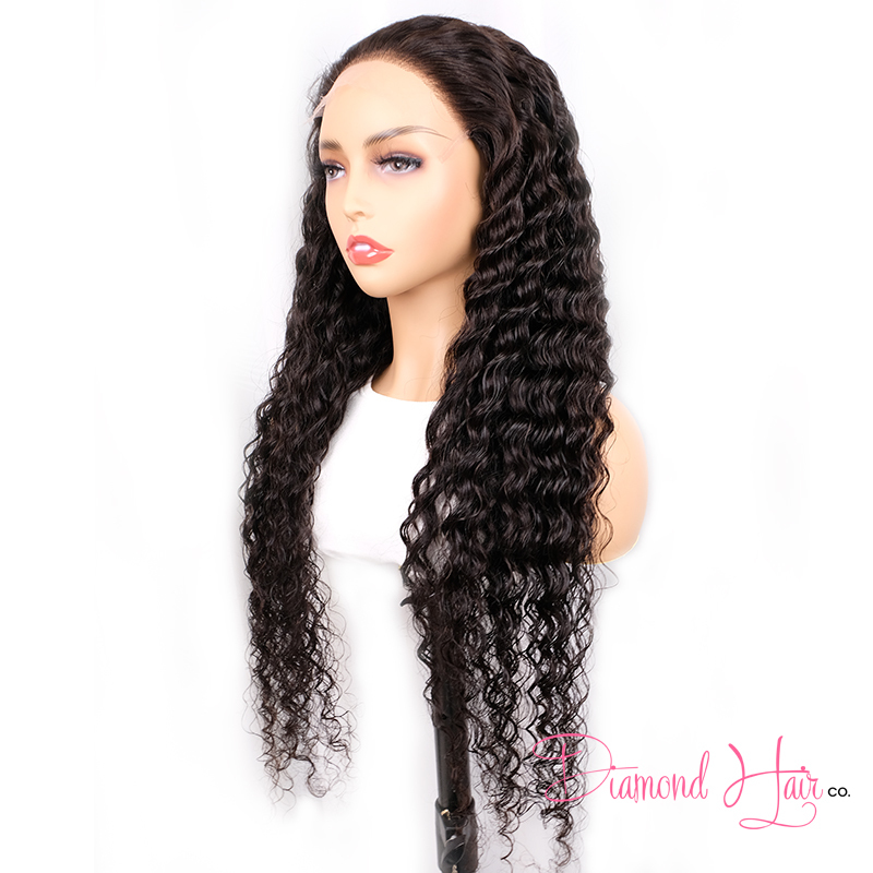 Deep Wave 5x5 Closure Wig 13x4 13x6 Full Frontal Wig 200% Density Mink Brazilian Diamond Virgin Hair