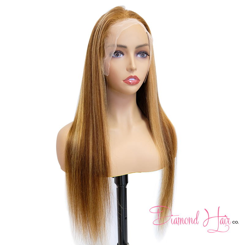 Pink Color Silky Straight Transparent Lace 4x4 Closure Wig  & 13x4 Full Frontal Wig 180% Density Mink Brazilian Diamond Virgin Hair