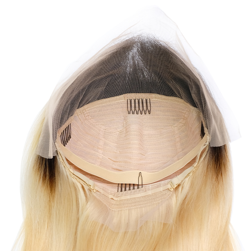 Ombre 1B/613 Color Silky Straight Transparent Lace 13x4 Full Frontal Bob Wig Mink Brazilian Diamond Virgin Hair