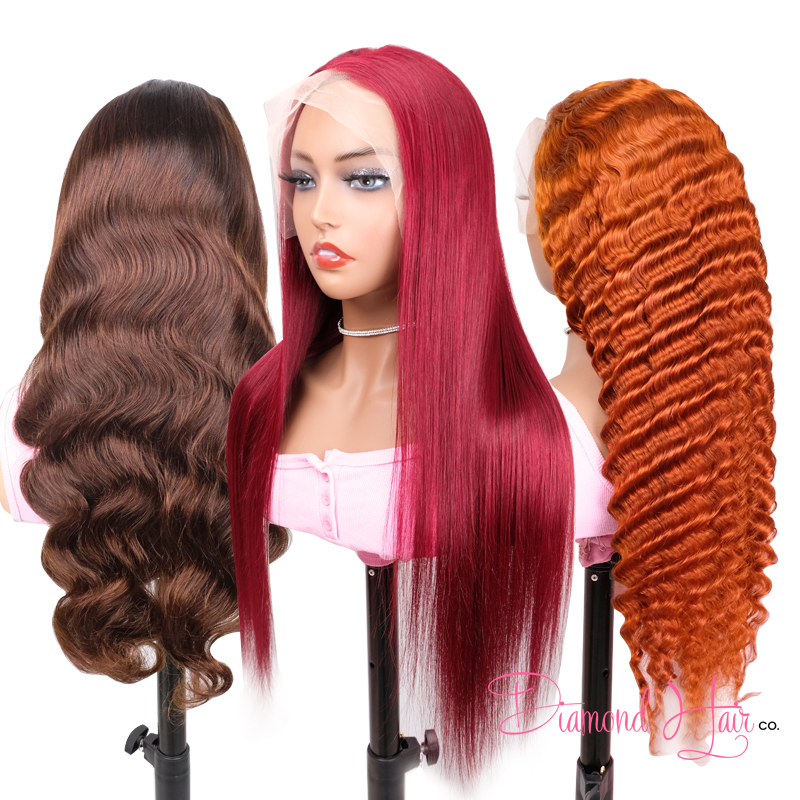 #4 #99J #350 #BUG Color Transparent Lace 13x4 Lace Front Wig 180% Density Mink Brazilian Diamond Virgin Hair