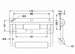 Stainless Steel Concealed Metal Handle For Tool Box with Mounting Plate