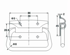 Stainless Steel Chest Handle Industrial Hardware Handle