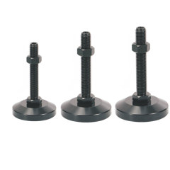 Black Carbon Steel Adjustable Leveling Feet With Threaded Stud