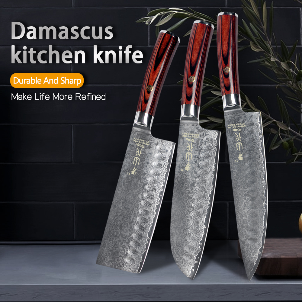 Super Sharp 67 Layers Damascus Steel Kitchen Cooking Knives Vg10