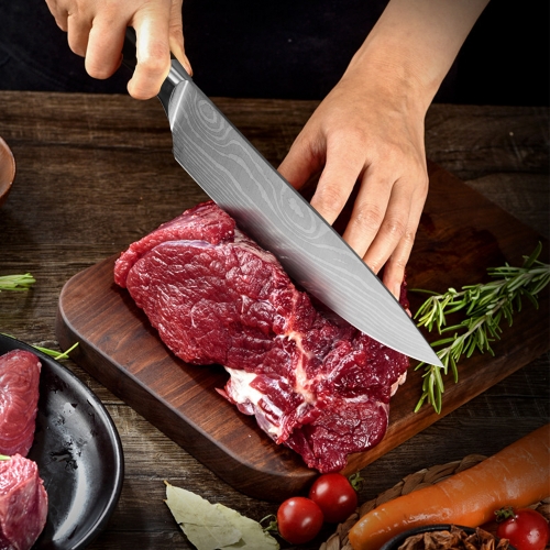FULLHI 17pcs Butcher Chef Knife Set include sheath High Carbon Steel  Cleaver