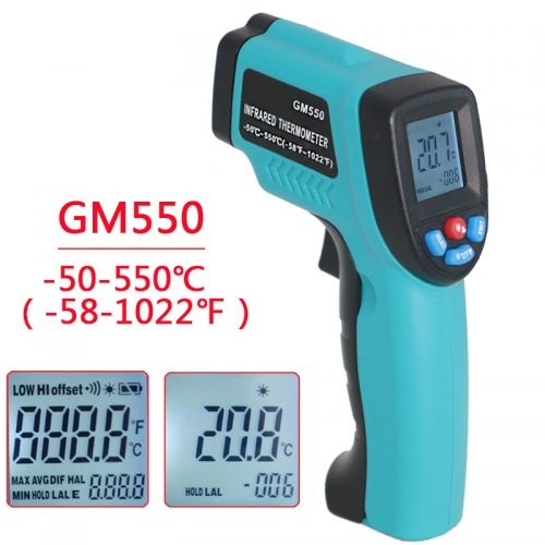 Infrared Laser thermometer -50°C to 550°C with backlight display for Industrial use