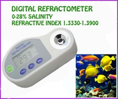 Pocket Digital Refractometer 0-28%salinity,REFRACTIVE INDEX:1.3330~1.3900 for Food industry & Aquarium