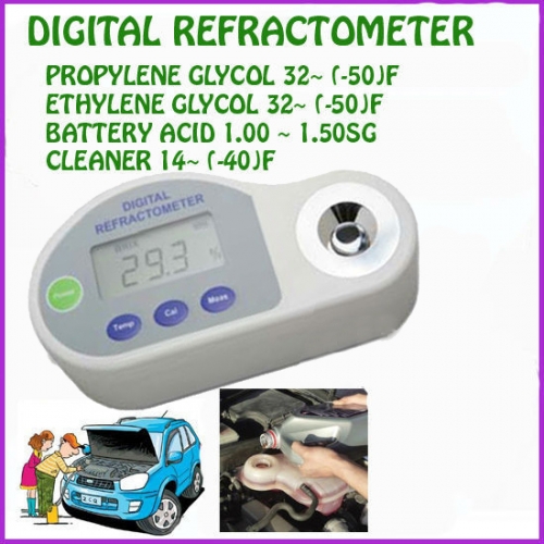 Pocket Digital Refractometer antifreeze,battery,cleaning liquid With Fahrenheit scals