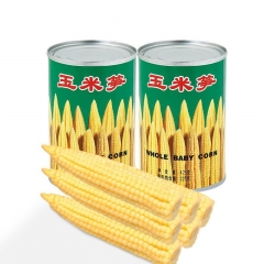 Canned baby corn cut