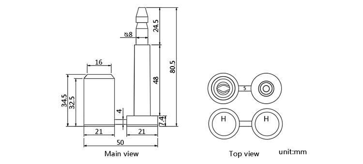 2018 best selling high demand customized bolt seal india CAD