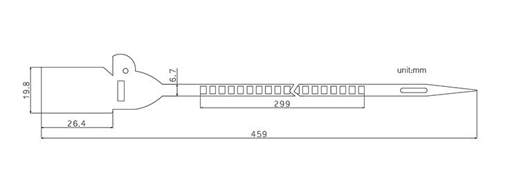 Customs high security plastic strap seal lock CAD