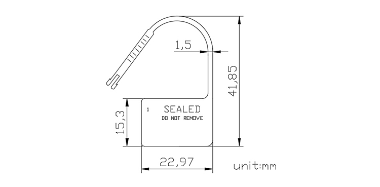 Meter Padlock Seals Shipping Container Security Seal cad 