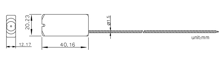 Wire cable seal with high security CAD