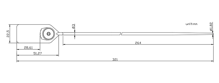 Disposable plastic seal pp customs seal CAD