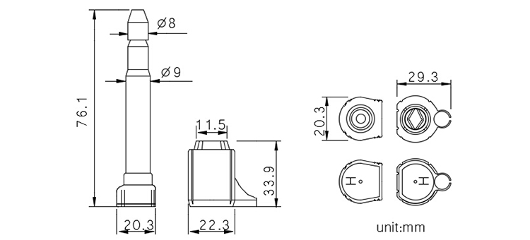 Good reputation Security container and seal with number CAD