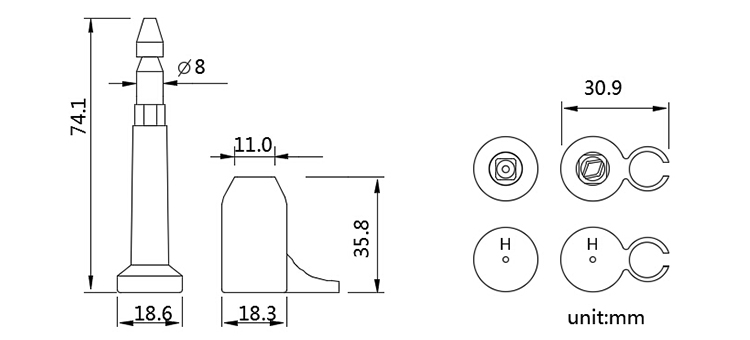 Newly developed container bolt seal manufacturer india CAD