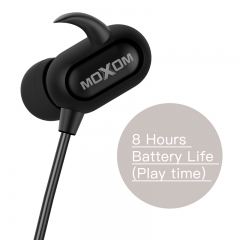 MOXOM Bluetooth Workout Headphones-Lightweight &Fashionable Waterproof Wireless Sport Earphones Built-in Mic,100% HD Stereo &APTX Noise Cancelling Ear