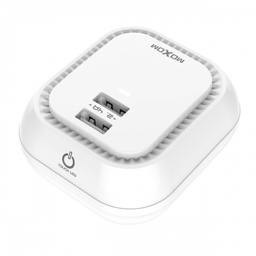 moxom usb charger plug uk 2 port power adapter LED