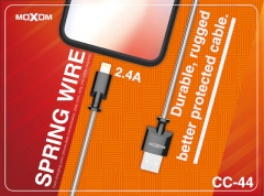 Micro USB 2.4A Metal Spring cable Data Sync&Charging Cable