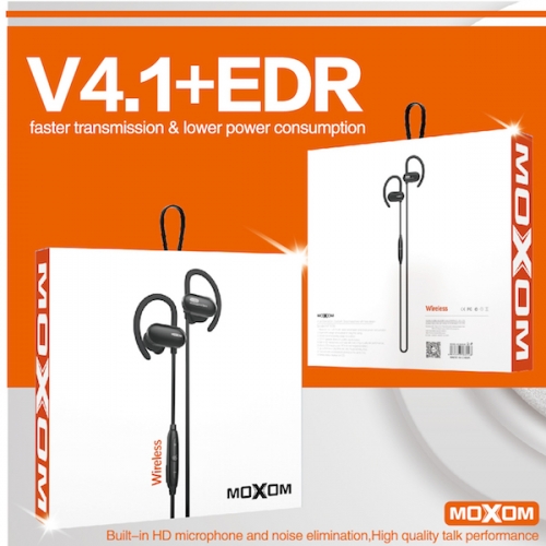 MOXOM Sweat-proof IN-Ear Sport&GYM Bluetooth Headphone Soft ear-hook Earphone With Micro