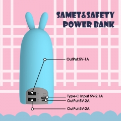 Portable Travel Size 3 USB Cute Mini 10000mAh Power Bank Pink/Blue Power Bank Charger