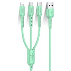 3 IN 1 Candy Color Data Fast Charging Cable With Length 100cm