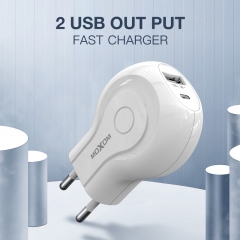 Mini Universal Dual EU Plug USB Wall Charger For iPhone X 8 7