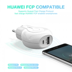 Mini Universal Dual EU Plug USB Wall Charger For iPhone X 8 7