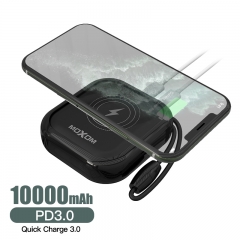 PD+QC3.0 Wireless 3 Port USB Port Power Bank 10000mah With LED Indicate Light