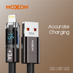 MOXOM Luxury Device 3A Auto Power-Off LCD Display Data Cable USB to Lightning