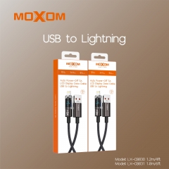 MOXOM Luxury Device 3A Auto Power-Off LCD Display Data Cable USB to Lightning