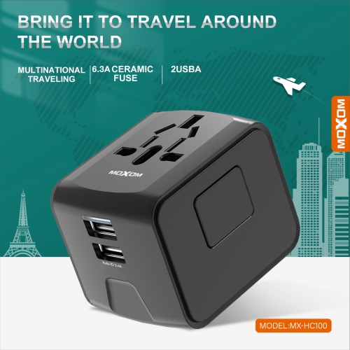 Multi-Nation Travel Adapter with USB charger