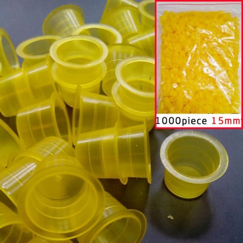 1000pcs Yellow Tattoo Ink Cups #15MM