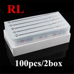 2Boxes (100pcs) Standard Tattoo Needle Assorted Sterile Round Liner