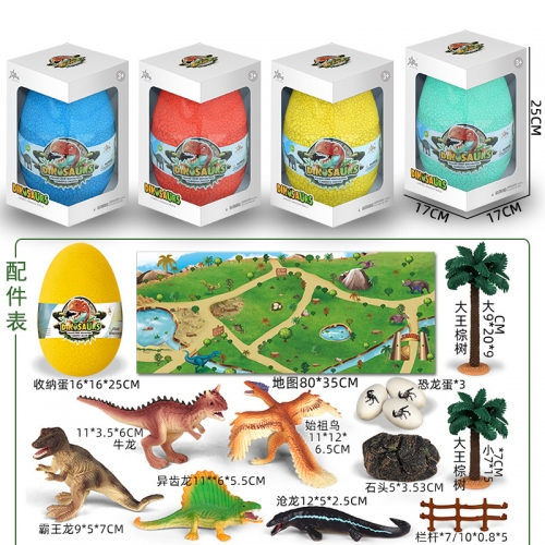 Dinosaur egg playing set with map