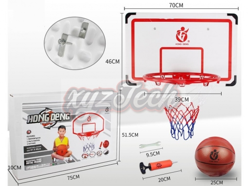 Hanging basketball board: 70 x 46CM, basketball ring diameter: 39CM