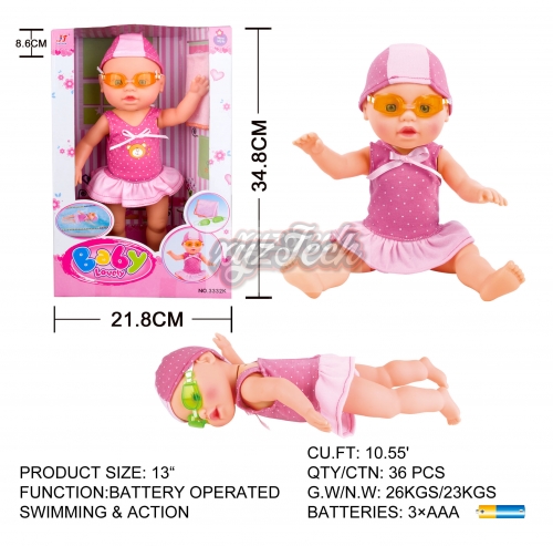 13 inch electric swimming doll