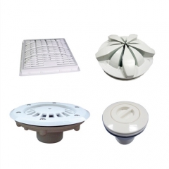 swimming pool jet, pool grating, pool main drain,white pool accessories