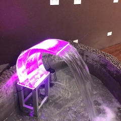 Acrylic pool waterfall fountain cadcade spillway with led light