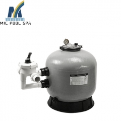 Side-mount swimming pool fiberglass sand filter