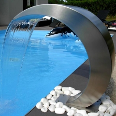 Stainless Steel Swimming Pool Water Blade Waterfall with LED light Outdoor Garden Waterfall